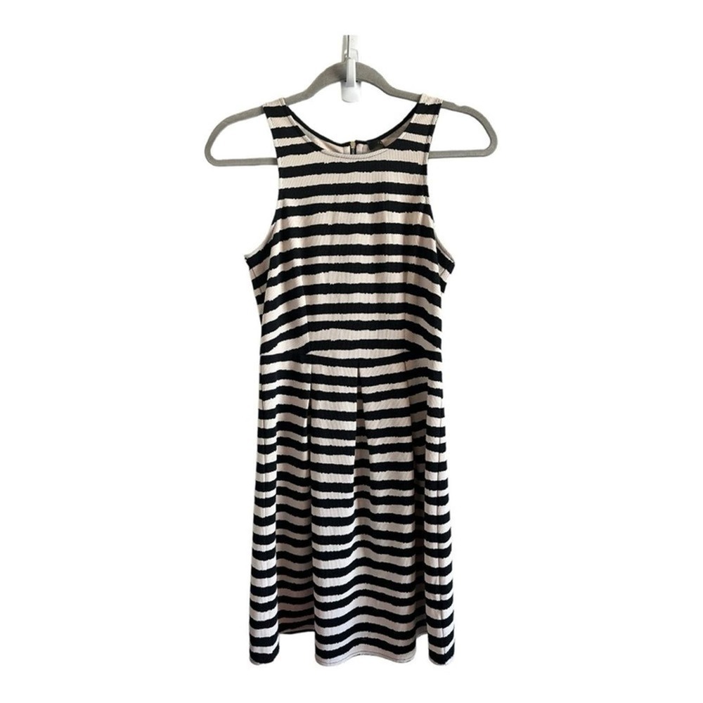 THML Women’s Small Black and White Striped Sleeveless Zip Up Dress